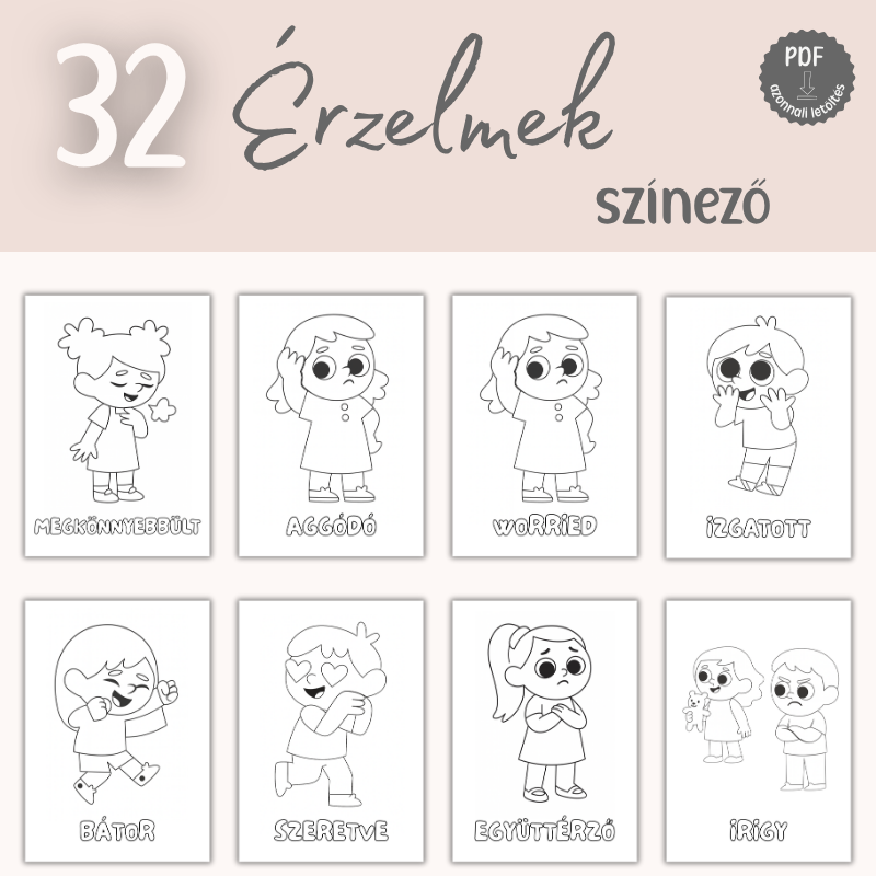 Érzelmek színező gyerekeknek | PDF letöltés