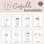 Gefühle Ausmalbilder für Kinder | PDF Download