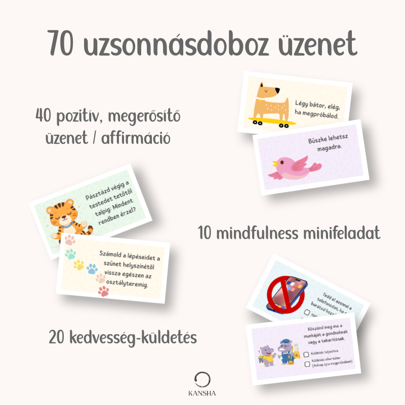 Különböző uzsonnás doboz üzentek gyerekeknek: affirmációk, mindfulness, kedvesség