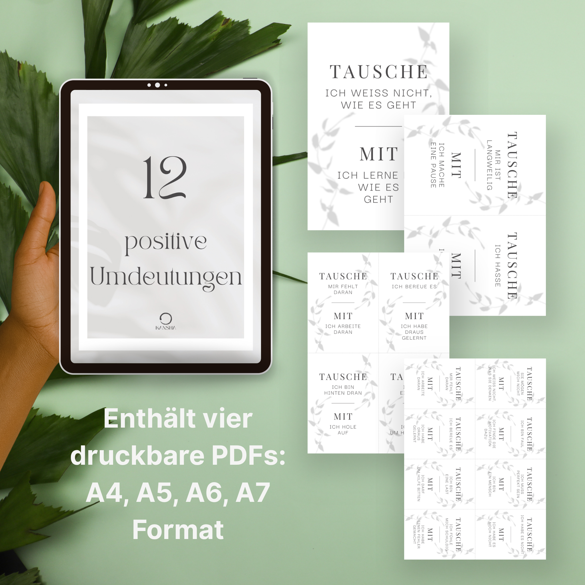 12 positive Umdeutungen - Mindset-Karten