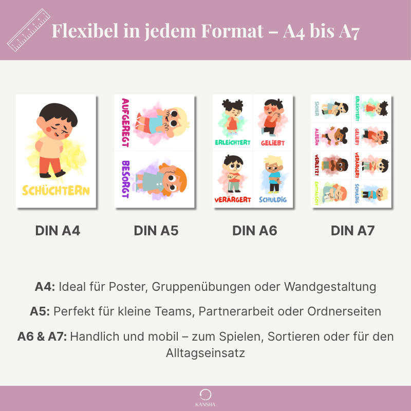 Gefühlskarten für Kinder (3-5 Jahre)