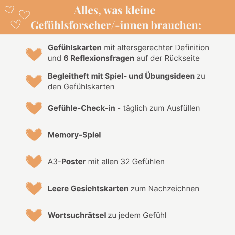 Gefühlskarten Komplett-Set – 32 Gefühle spielerisch entdecken (6-8 Jahre)