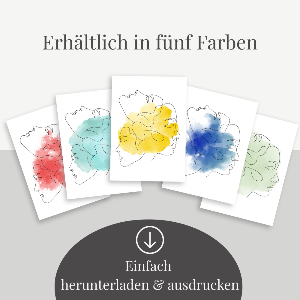 Inspirierendes Psychologie Poster-Set – Aquarell Edition
