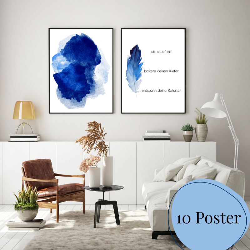 Inspirierendes Psychologie Poster-Set – Aquarell Edition