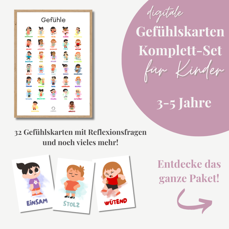 Gefühlskarten Komplett-Set – 32 Gefühle spielerisch entdecken (3-5 Jahre)