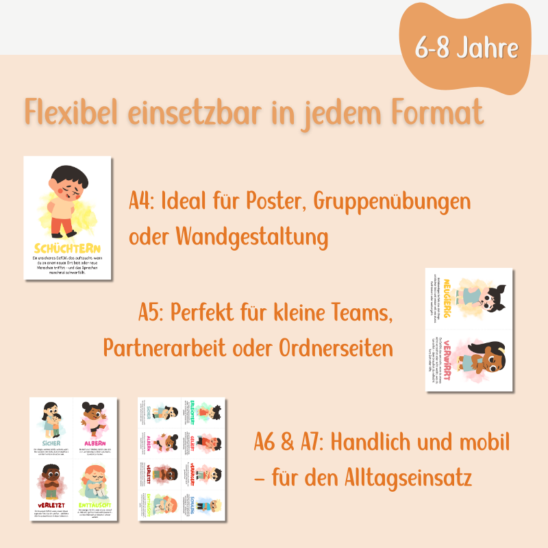 Gefühlskarten Komplett-Set – 32 Gefühle spielerisch entdecken (6-8 Jahre)