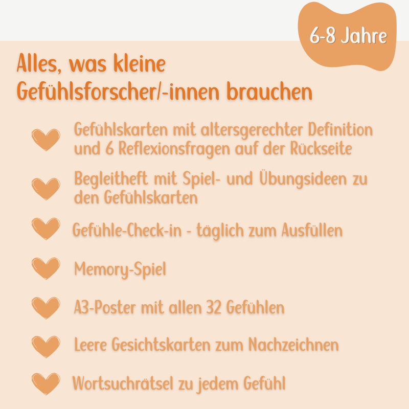 Gefühlskarten Komplett-Set – 32 Gefühle spielerisch entdecken (6-8 Jahre)