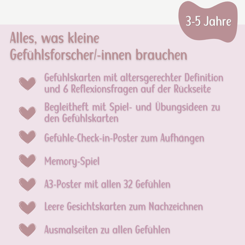 Gefühlskarten Komplett-Set – 32 Gefühle spielerisch entdecken (3-5 Jahre)