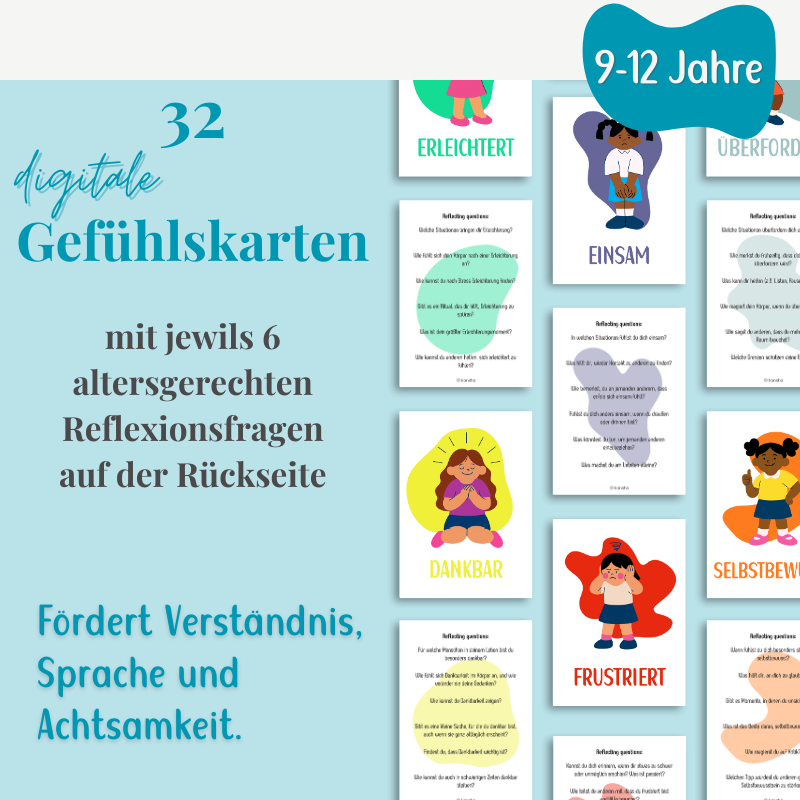 Gefühlskarten Komplett-Set – 32 Gefühle spielerisch entdecken (9-12 Jahre)