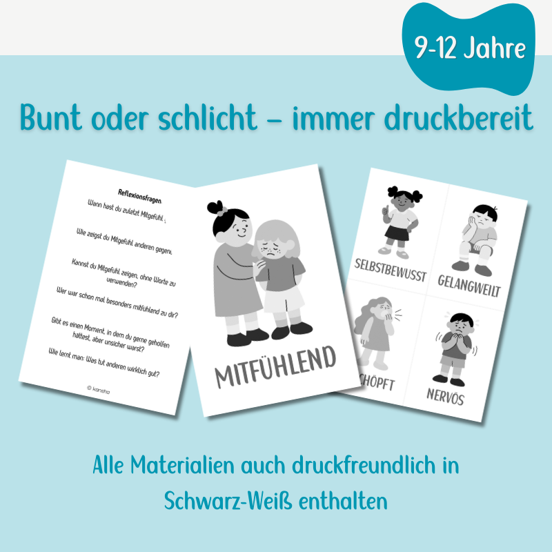 Gefühlskarten für Kinder (9-12 Jahre)