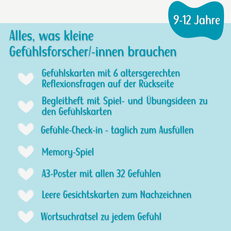 Gefühlskarten Komplett-Set – 32 Gefühle spielerisch entdecken (9-12 Jahre)