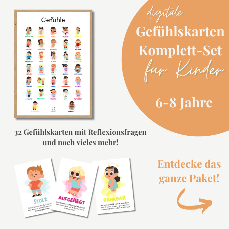 Gefühlskarten Komplett-Set – 32 Gefühle spielerisch entdecken (6-8 Jahre)