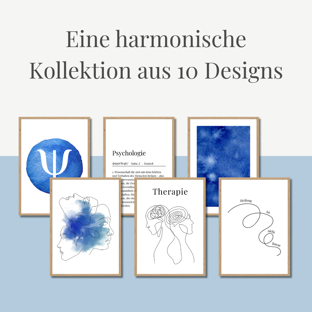 Inspirierendes Psychologie Poster-Set – Aquarell Edition