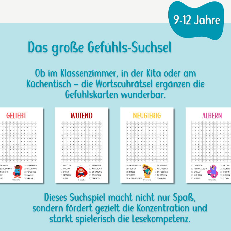 Gefühlskarten Komplett-Set – 32 Gefühle spielerisch entdecken (9-12 Jahre)