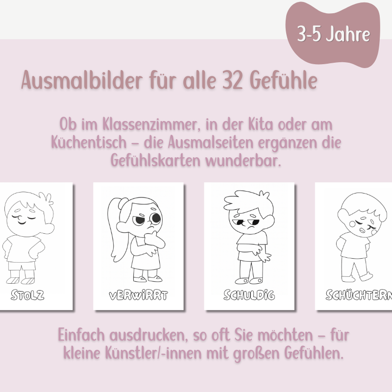 Gefühlskarten Komplett-Set – 32 Gefühle spielerisch entdecken (3-5 Jahre)