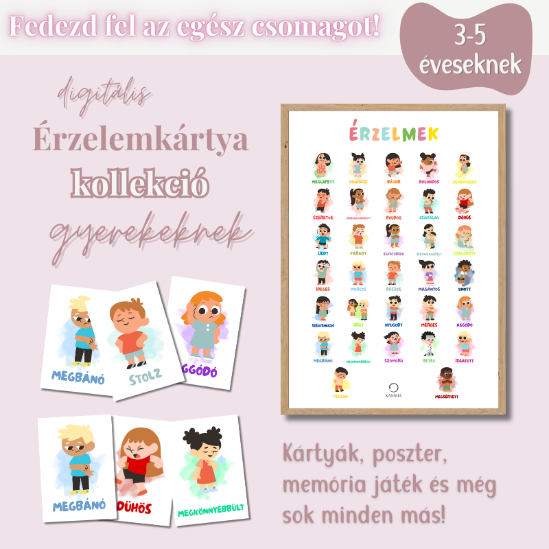 Érzelemkártyák – A teljes gyűjtemény: Játékos ismerkedés az érzelmekkel (3-5 éveseknek)﻿