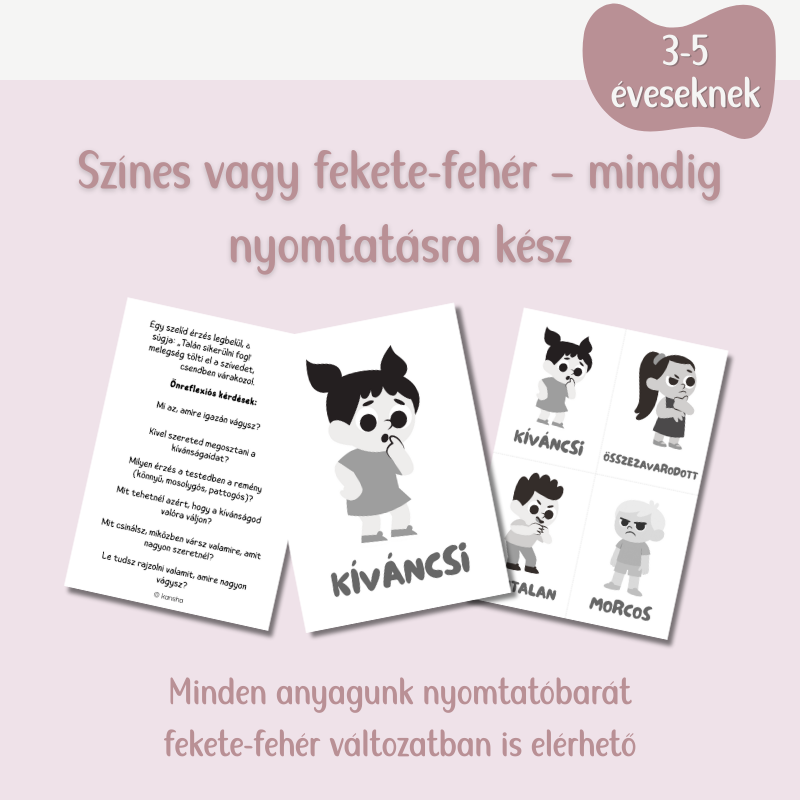 Érzelemkártyák gyerekeknek (3-5 éveseknek)