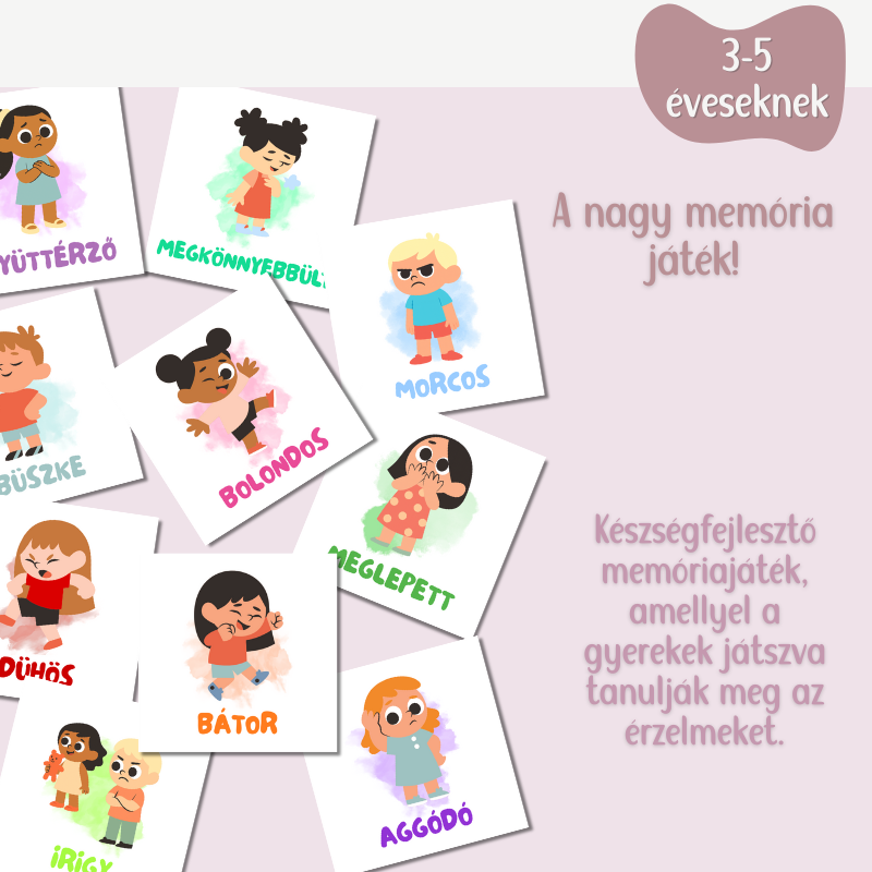 Érzelemkártyák – A teljes gyűjtemény: Játékos ismerkedés az érzelmekkel (3-5 éveseknek)﻿