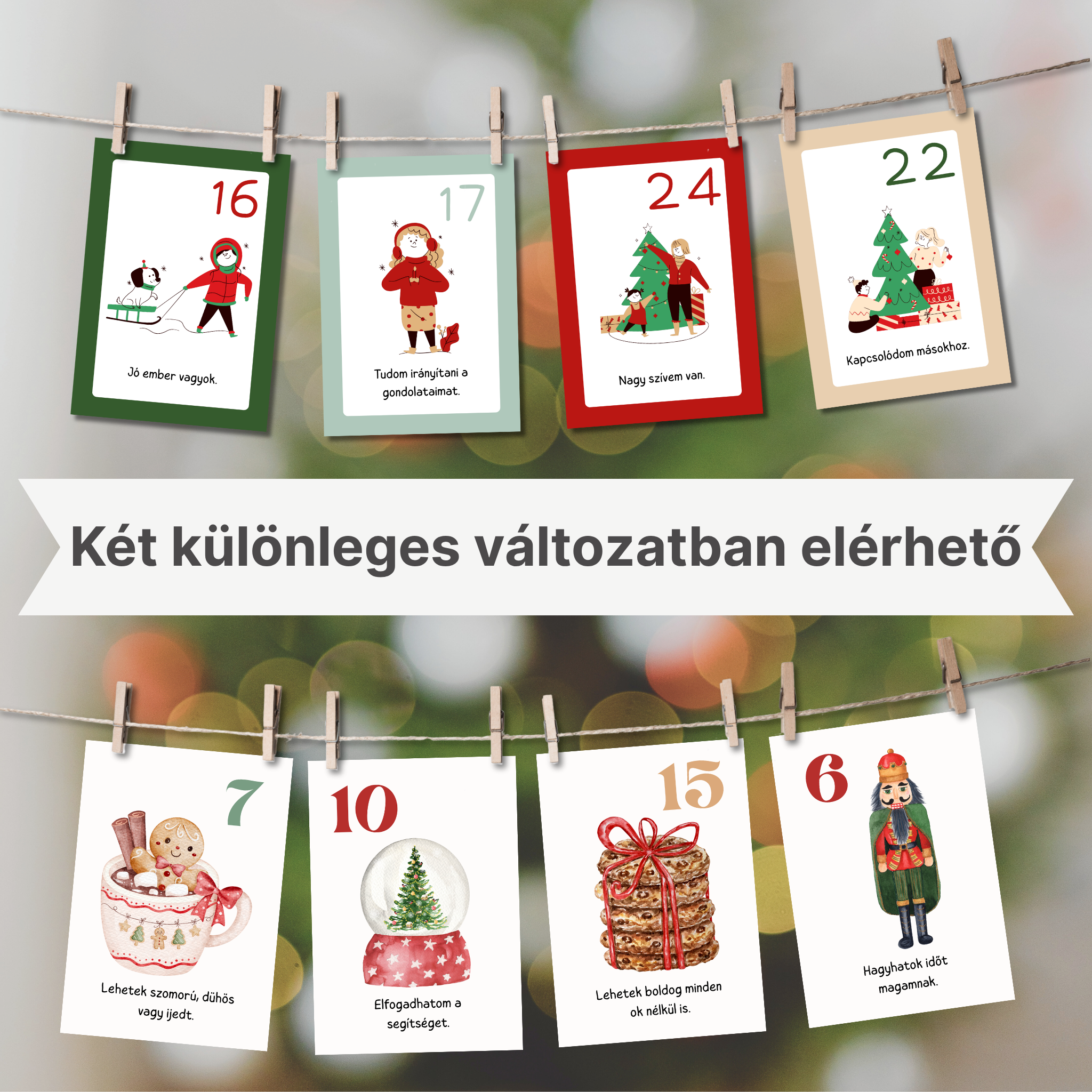 Affirmációs adventi naptár gyerekeknek – 24 nap tudatosság, önbizalom és szeretet