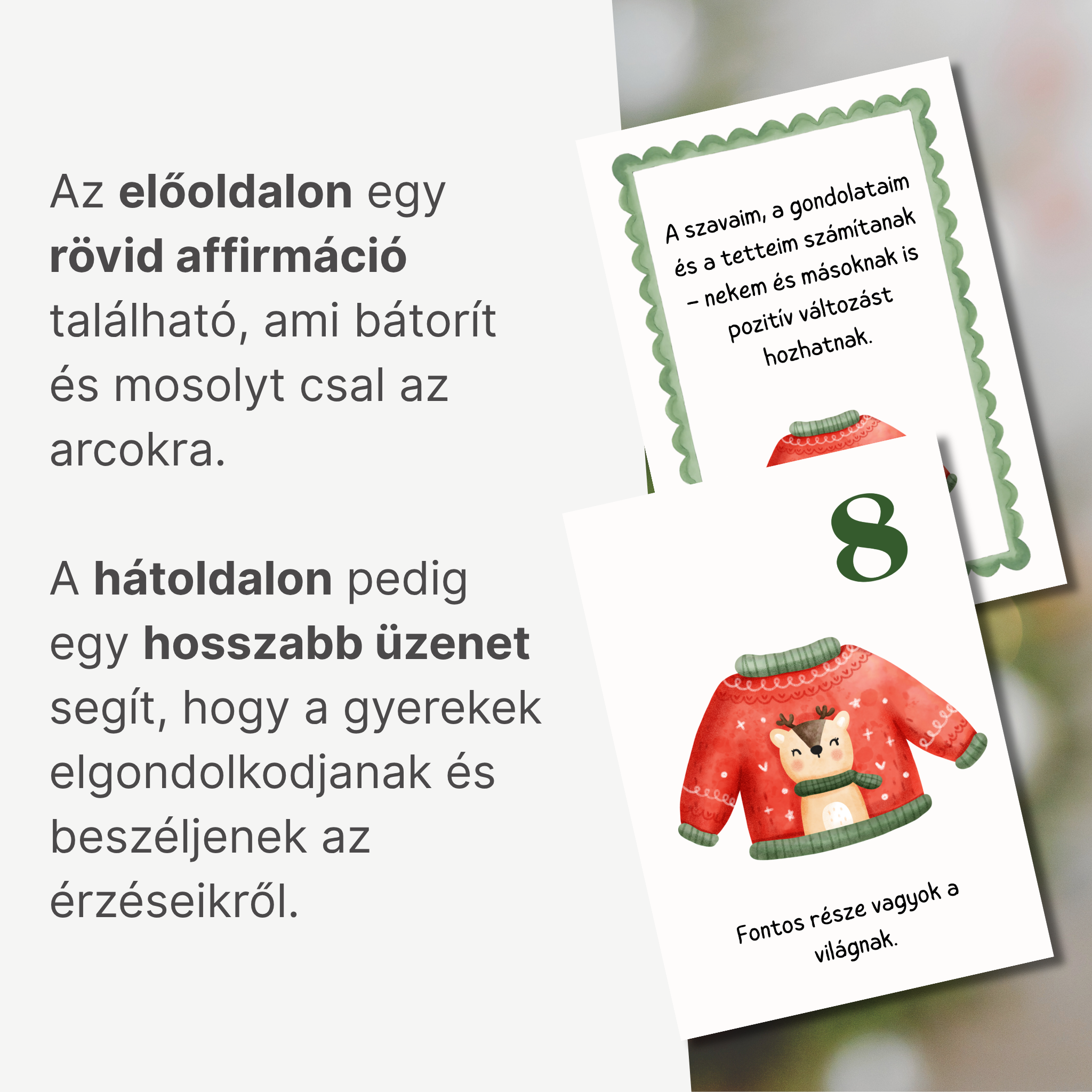 Affirmációs adventi naptár gyerekeknek – 24 nap tudatosság, önbizalom és szeretet