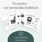 Szarkasztikus Pszichológia Poszter Szett – 10 vicces falikép mentális egészség humorral