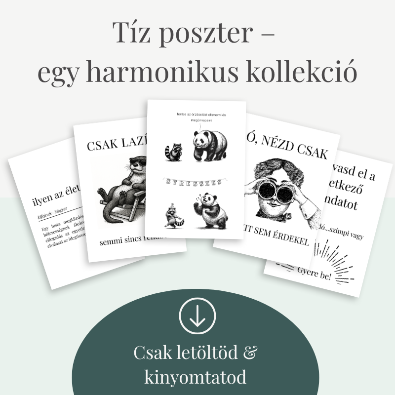 Szarkasztikus Pszichológia Poszter Szett – 10 vicces falikép mentális egészség humorral