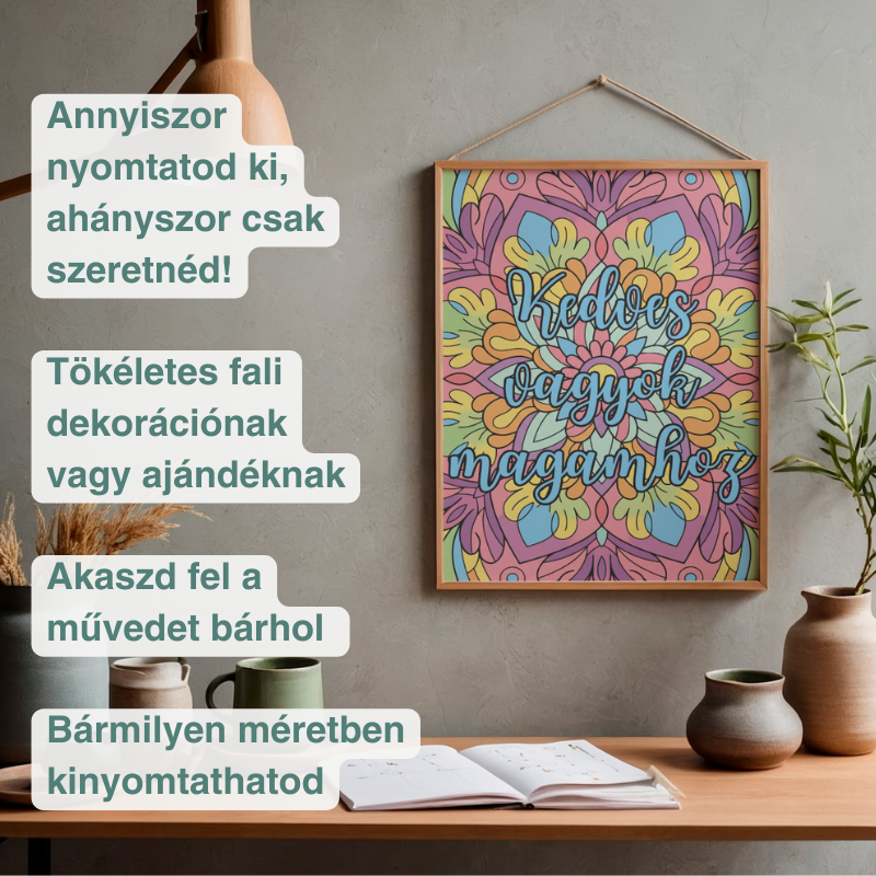 Affirmációs Mandala színező felnőtteknek: 40 oldal a pozitív gondolkodásért