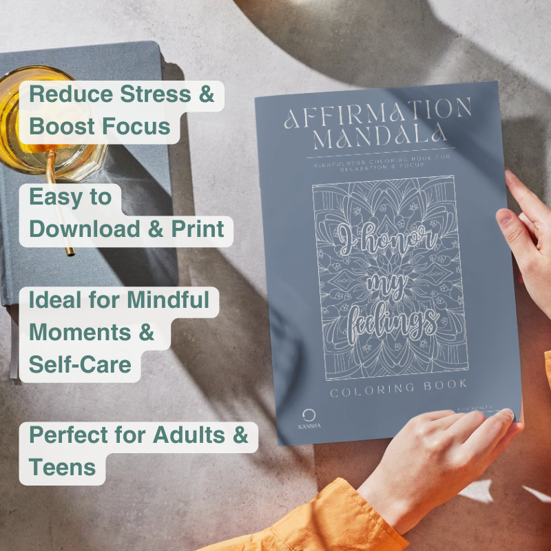 Affirmation Mandala Coloring Book: 40 Pages for Mindfulness & Positivity | PDF Download