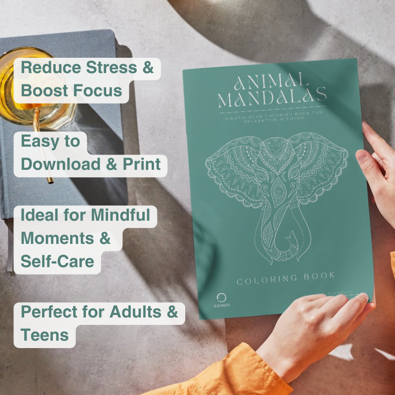 Animal Mandalas – Mindful Coloring Book for Calm & Focus | PDF Download