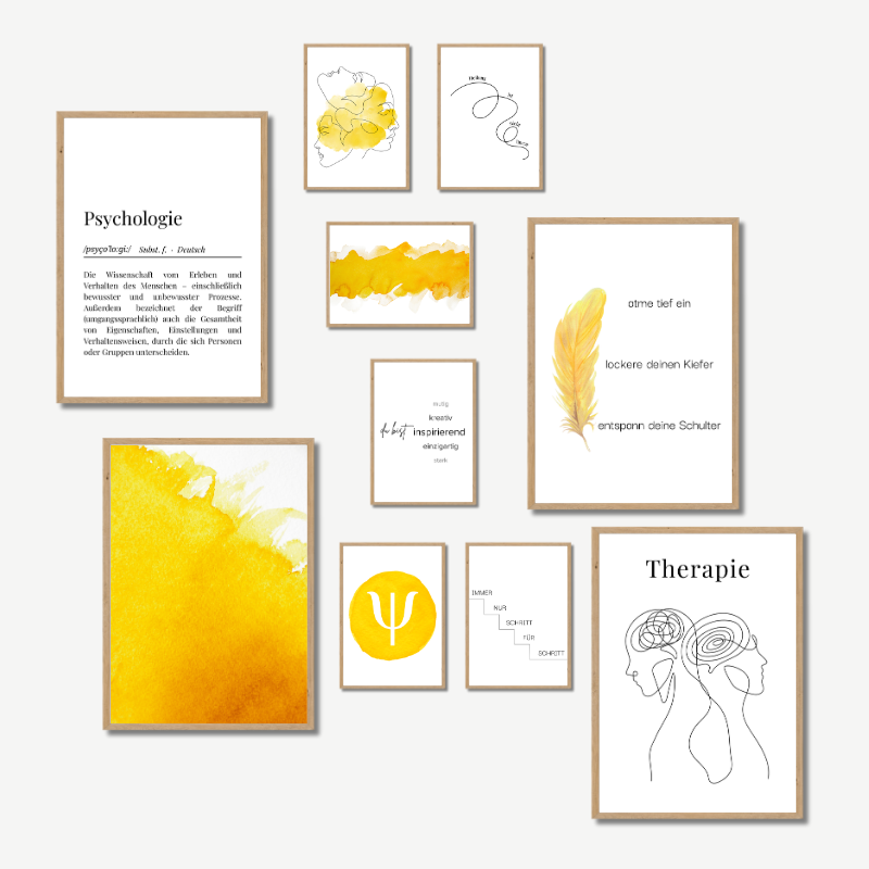 Inspirierendes Psychologie Poster-Set – Aquarell Edition | PDF Download