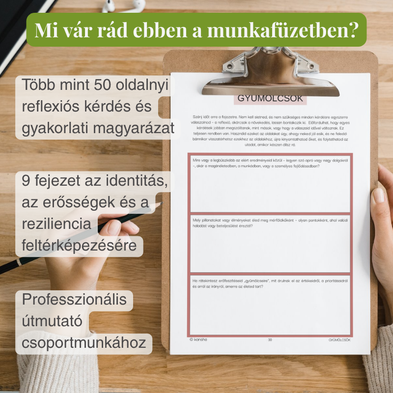 Egy lap önreflexiós kérdésekkel az életfa önseígítő munkafüzetből