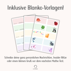 Leere Vorlagen für persönliche Brotbox Nachrichten für Kinder