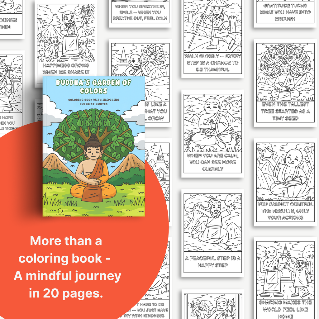Examples of the buddhist coloring book for children