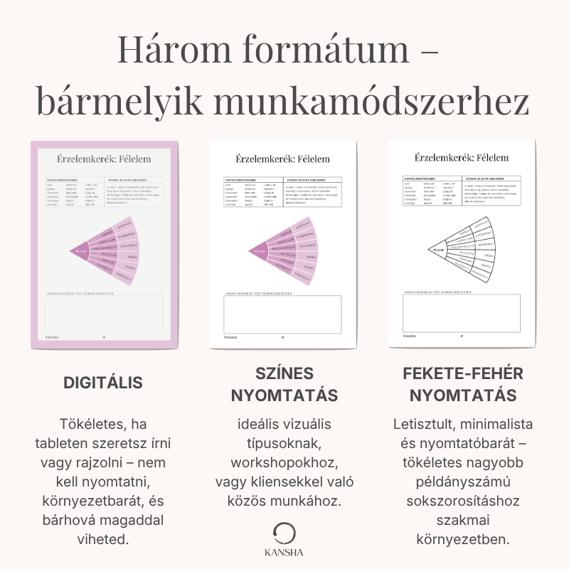 Digitális és nyomtatott verziója az érzelemkerék munkafüzet felnőtteknek