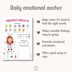 Daily Feelings Check-In Worksheet for Kids (Ages 6–12) – Mindfulness & Emotional Regulation Tool | PDF Download
