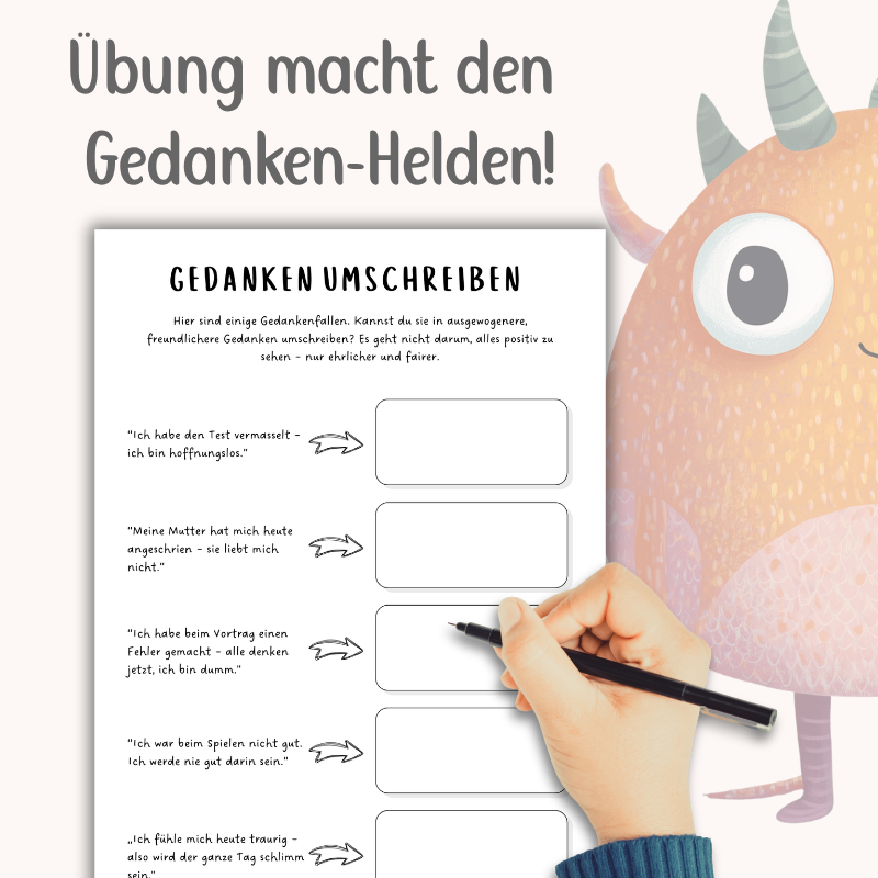 Gedankenfallen erkennen & überwinden: Therapiekarten und Übungen für Kinder | PDF Download