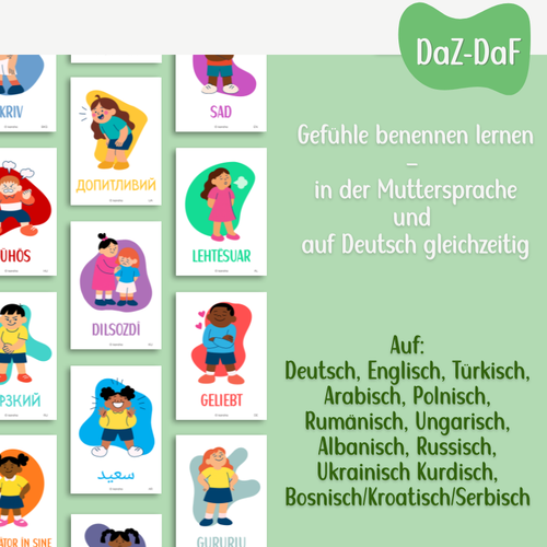 Das große DaZ/DaF-Kartenset für Kita & Schule – Mehrsprachige Emotionsarbeit für Kinder | PDF Download