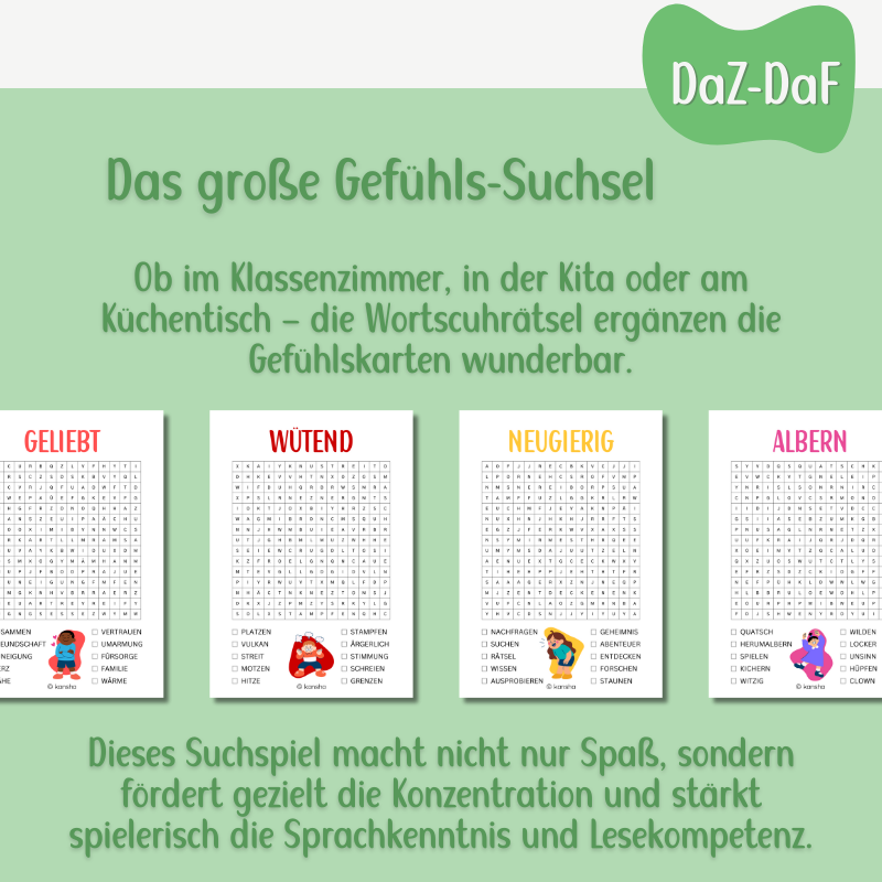 Wortsuchrätsel für Deutsch als Zweitsprache