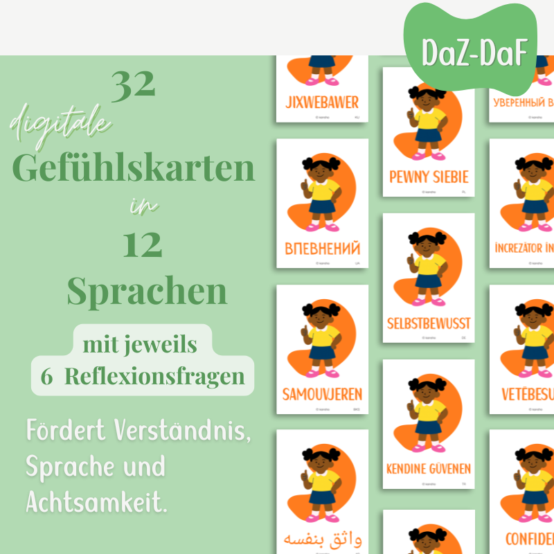 Das große DaZ/DaF-Kartenset für Kita & Schule – Mehrsprachige Emotionsarbeit für Kinder | PDF Download
