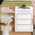 Eine Seite mit Reflexionsfragen aus dem Lebensbaum Selbsthilfe Workbook 