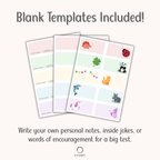 Templates of lunchbox notes for personalised messages from parents