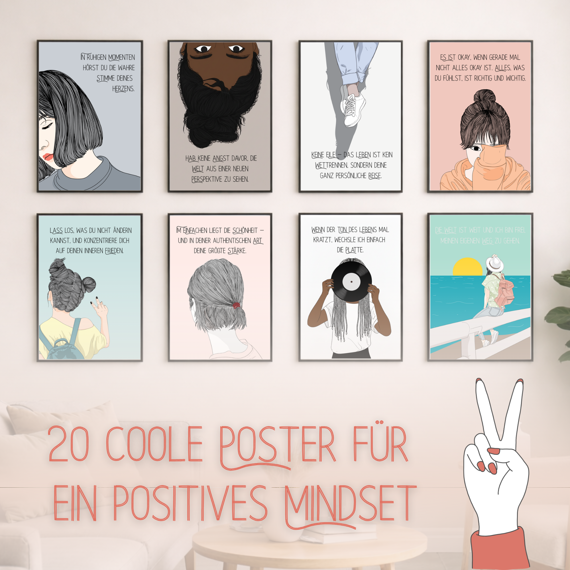 Mental Healh Poster Set für junge Erwachsene | PDF Download