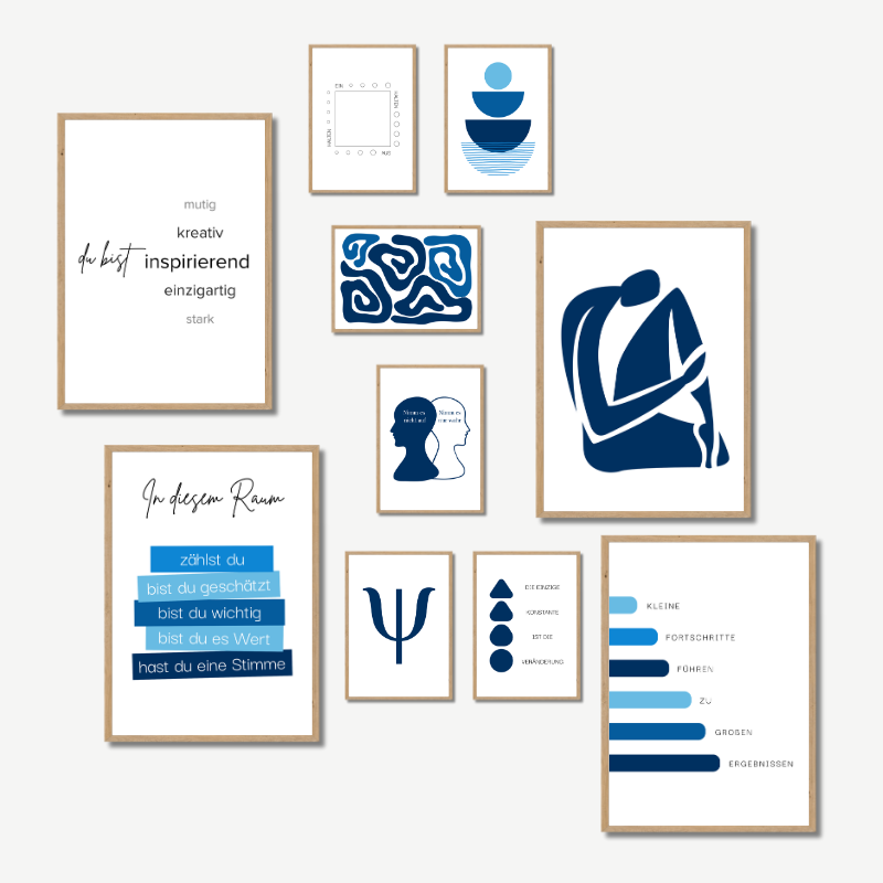 Inspirierendes Psychologie Poster-Set – Moderne Ausgabe