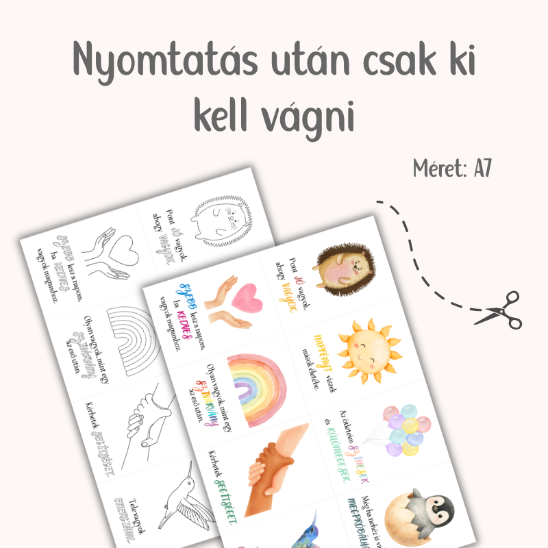 Pozitív megerősítő kártyák gyerekeknek | PDF letöltés