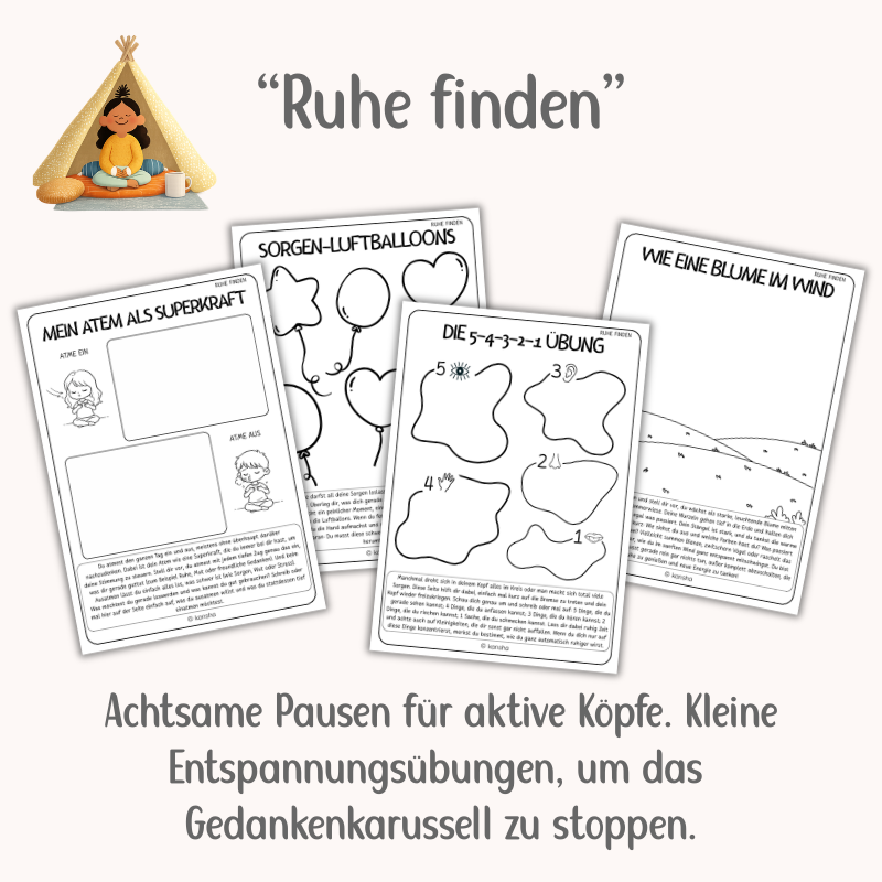 Kunsttherapie-Mitmachbuch für Kinder – Achtsamkeit, Empathie & Selbstliebe | PDF Download