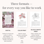 Digital and printed versions of the tree of life workbook for adults