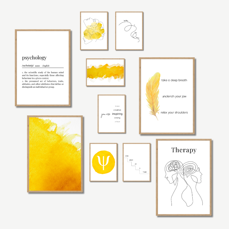 Inspirational Psychology Poster Set – Watercolor Edition | PDF Download