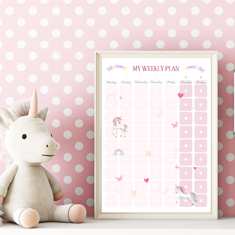 Wochenplaner für Kinder – Einhorn | PDF Download