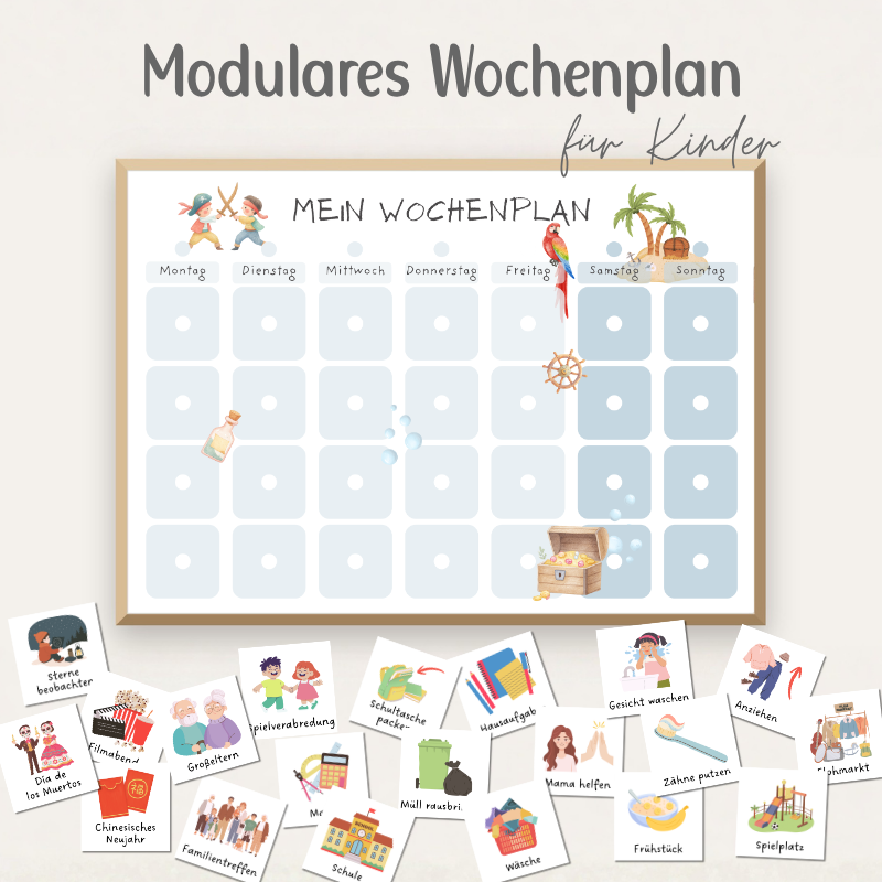 Wochenplaner für Kinder – Piraten | PDF Download